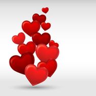 Stylish red valentine day heart background Vector illustration