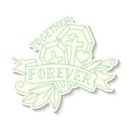 Hand drawn old school tattoo coffins sticker N2