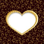 Gold heart frame with diamond