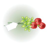 roses with tag