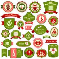 Wine label set colored