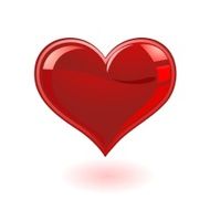 red heart on a white background