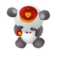 Panda with a flower