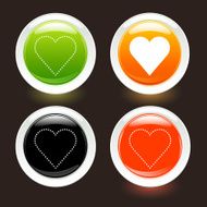 Set of love buttons