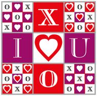 Game of Love Hearts XOXO Tic Tac Toe Illustration