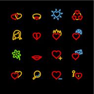 neon love icons