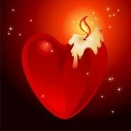 Heart with candle