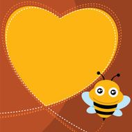 Flying bee and heart shape