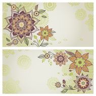 Vintage greeting cards with floral motifs in east style N9