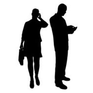 Vector silhouette of business people N17