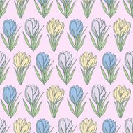 spring pattern with crocuses