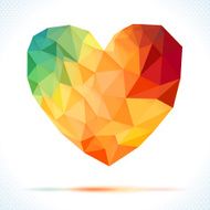 Vector Geometric Mosaic Heart Template for Valentines Day Design N10