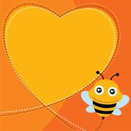 Flying bee and heart shape N2