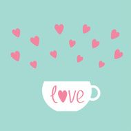 Teacup with hearts Love card N2