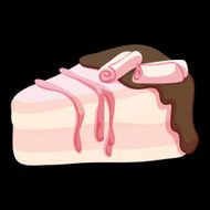 Vector mixed cherry and chocolate piece of cake