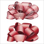 Elegant red silk bows isolated