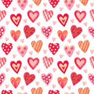 Watercolor seamless pattern for Valentine&#039;s day N3