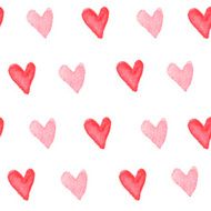 Cute watercolor heart seamless pattern