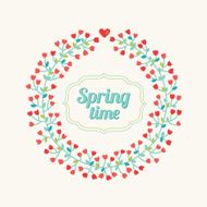 Floral wreath Vector greeting card