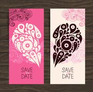 Wedding invitation card with decorative stylish heart N2
