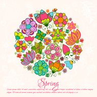 Nice floral greeting card with leaves N56