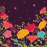 Beauty vector postcard in dark tones