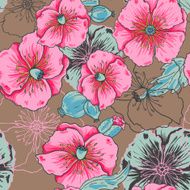 Pink poppy flowers pattern