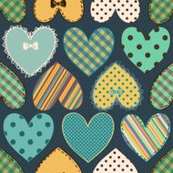 Seamless pattern of scrapbook hearts N2