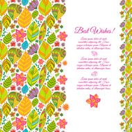 Nice floral greeting card with leaves N58