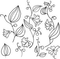 line drawing doodle flowers N2