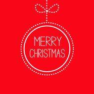 Hanging red Christmas ball with bow Card