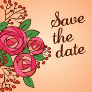 Invitation or wedding card with floral background N4