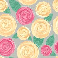 Seamless background - pink and yellow roses
