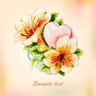 Spring watercolor flowers in vase Greeting Card