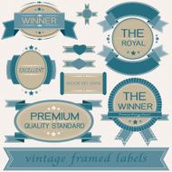 vector set labels vintage style