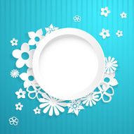 Background with circle and paper flowers