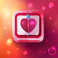 Valentines day card with arrow on sparkles background