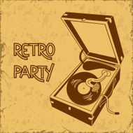 Invitation to retro party with gramophone N3