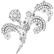 Flowers vector traditional branch of floral blooming N26