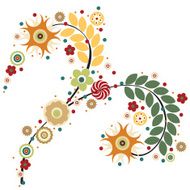 Flowers vector traditional branch of floral blooming N27