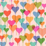 Seamless pattern with heart balloons N2