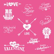 Valentine&#039;s Day vector sign collection N2