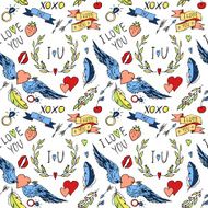 Love - vector seamless pattern