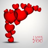 Happy valentines day background with red hearts