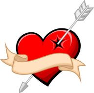 Heart pierced by arrow N3