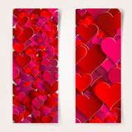 Valentines day Abstract cards with paper hearts N9