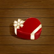 Present on wooden background
