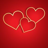 Red heart with golden border Vector N2