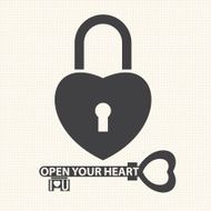 Key with a heart inside and lock as heart N2
