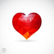 Valentine diamond heart isolate white background vector illustration